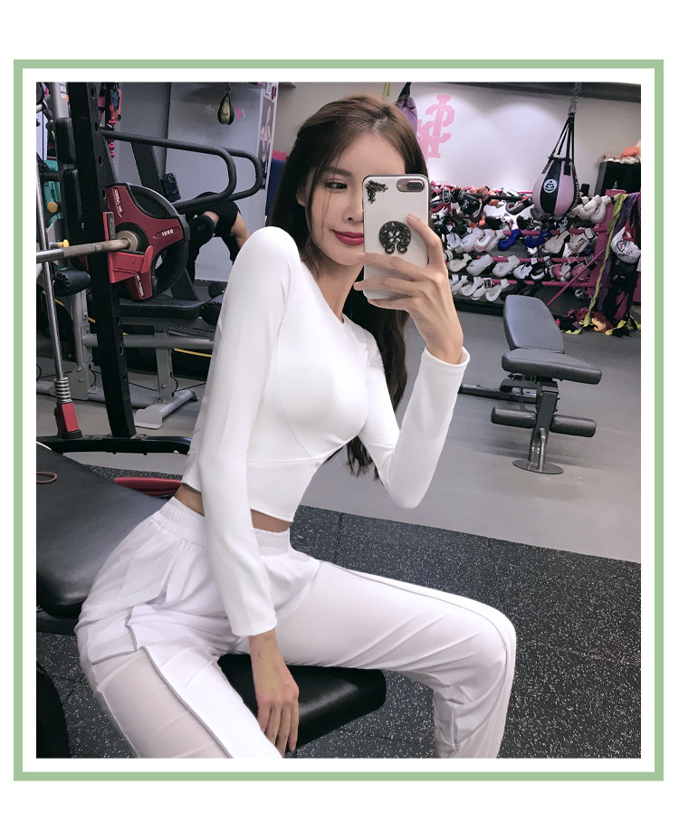 Сексуальный спортивный быстросохнущий лонгслив для спортзала, эластичная одежда для йоги, в обтяжку, популярно в интернете, для бега 