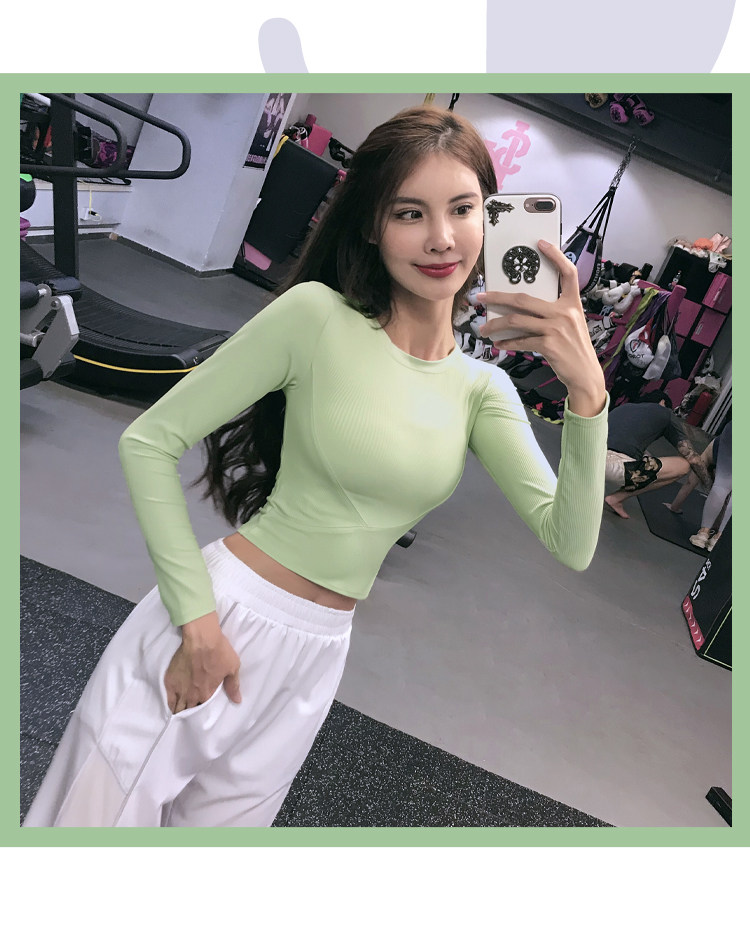 Сексуальный спортивный быстросохнущий лонгслив для спортзала, эластичная одежда для йоги, в обтяжку, популярно в интернете, для бега 