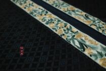 Imitation yellow ascending tomb hand embroidered lace (4 with flowers) Hanfu lace raw color shirt Jedi appreciate