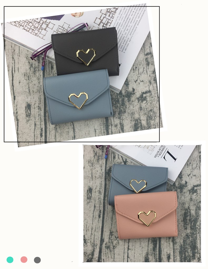 Retro nhỏ tươi kim loại hình trái tim phần ngắn 30% off mùa hè ví nhỏ ladies sinh viên ví ví vans