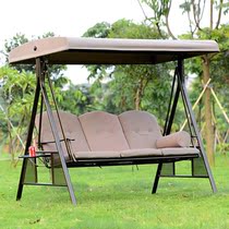 Indoor outdoor swing hanging chair outdoor balcony rocking chair shaking bed courtyard rattan wrought iron adult double swing