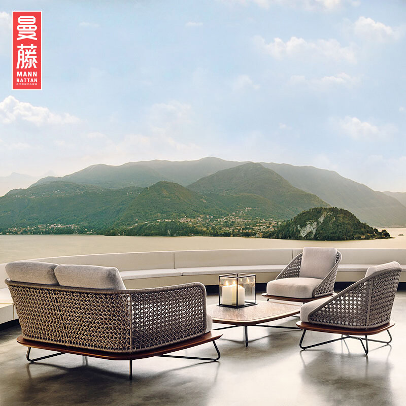 Outdoor sofa designer model house sales office building hotel terrace balcony courtyard garden leisure rattan sofa combination