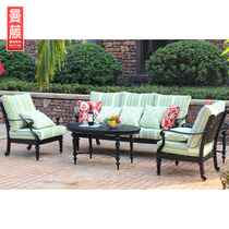 Cast Aluminum Outdoor Sofa Eu Style Balcony Single Sofa Villa Courtyard Garden Casual Waterproof Sunscreen Iron Art Sofa