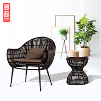 Creative Table & Chairs Real Estate Outdoor Rattan Furniture Villa Garden Restaurant Furniture Rattan with outdoor table and chairs
