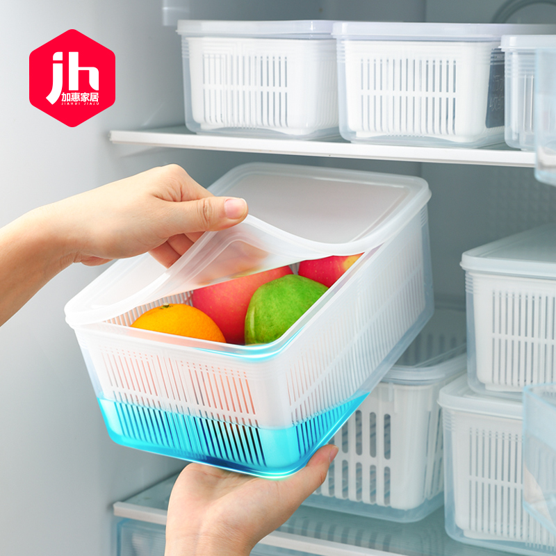 Japan refrigerator containing box with drain basket Food and vegetable fruit special food preservation containing box