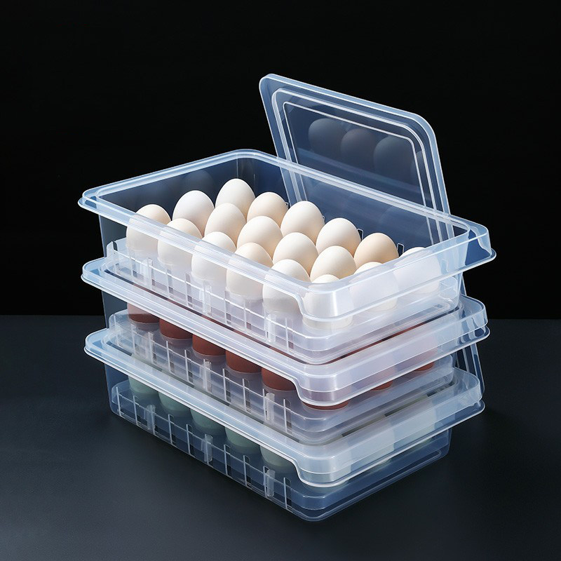 Day Style Fridge Egg Box Food Preservation Box Egg egg Egg Lattice Transparent containing Box 18 Gg