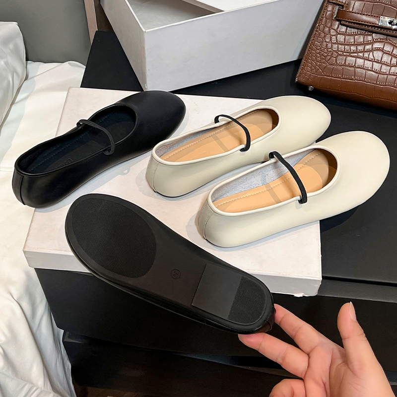 Genuine Leather Shoes, French Style, New Fairy-Like, Gentle Evening Mary Jane Ballet Shoes, Maternity Lazy Flat Shoes, Soft Granny Shoes