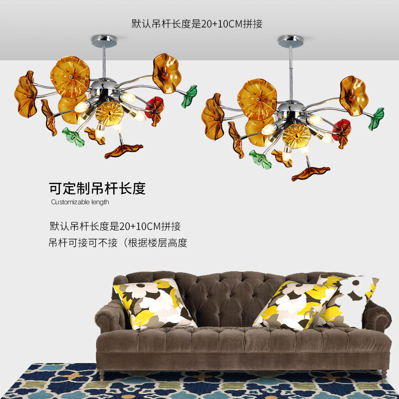 Bar Chandelia Bedroom Dining Room Dining Room Genguan Art Postmodern Eurostyle Chandelia Glass Lotus Italian Ball