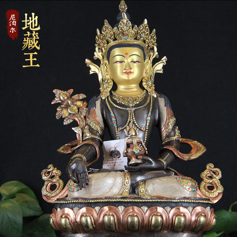 Tibetan Buddha Buddha in Tibet is a Tibetan - made pure bronze carved tricolor copper household for Tibetan width 1 foot