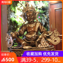 Nepal Handmade Yellow Property Pendulum Pieces of Tibetan Buddhism Myung Pendulum Pieces Red Copper silver Buddha statue 45cm with base