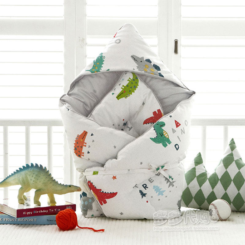 South Korea Direct Mail Customised Pure Cotton Baby Cuddle Quilt With Warm Quilt Small Dinosaur Pattern Spring Autumn Winter Money Newborn Bag Quilt