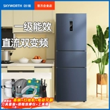 Chuangwei холодильник девять -лежащие магазин 15 цветовых холодильников Дом Трехвурные ветровые ветры Бесплатный мороз без энергии -инвертор -инвертор с двойной дверной дверной дверной дверной.