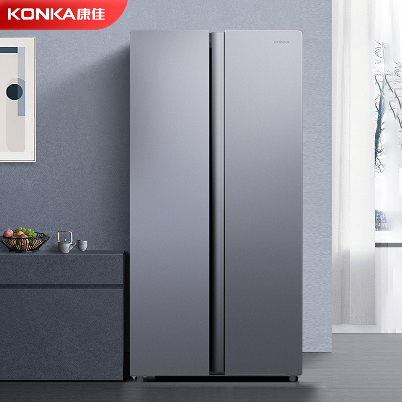 Conja Refrigerator Double Door Fridge Home Large Capacity Double Door Frost-free Variable Frequency Two Doors Energy Saving Refrigerator Creamy