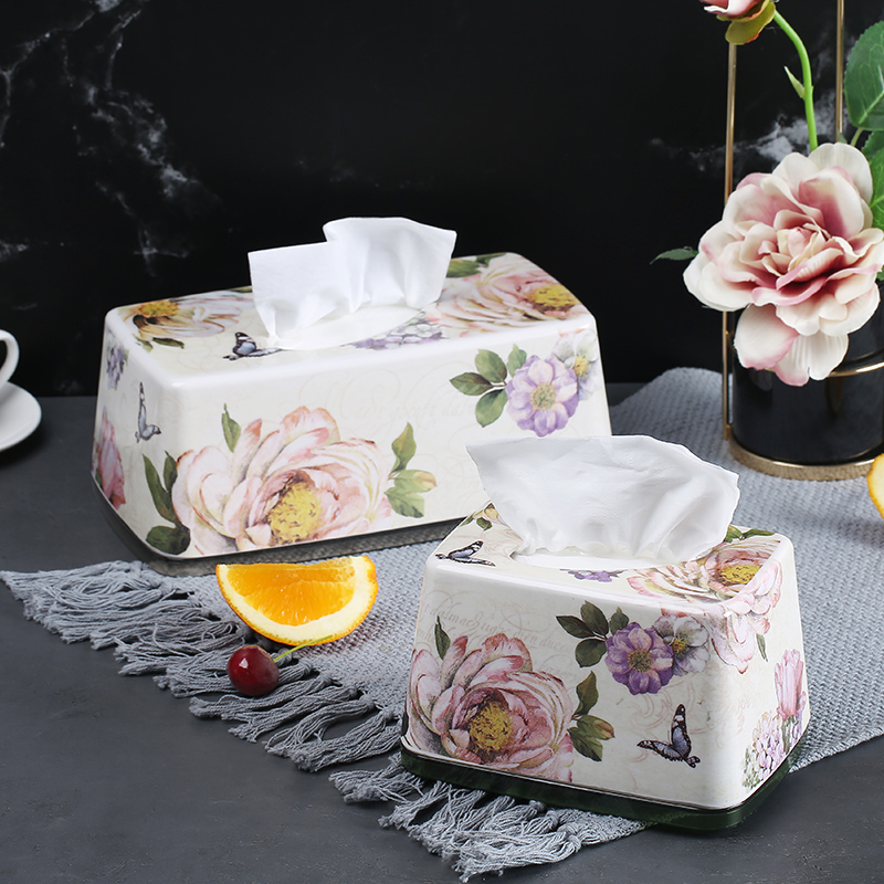 Tissue box napkin carton paper box living room coffee table dining room European creative hygiene paper box home desktop extraction toilet paper storage box