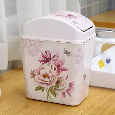 Shall Hill desktop square trash can home European-style cover trash can fashion ideas