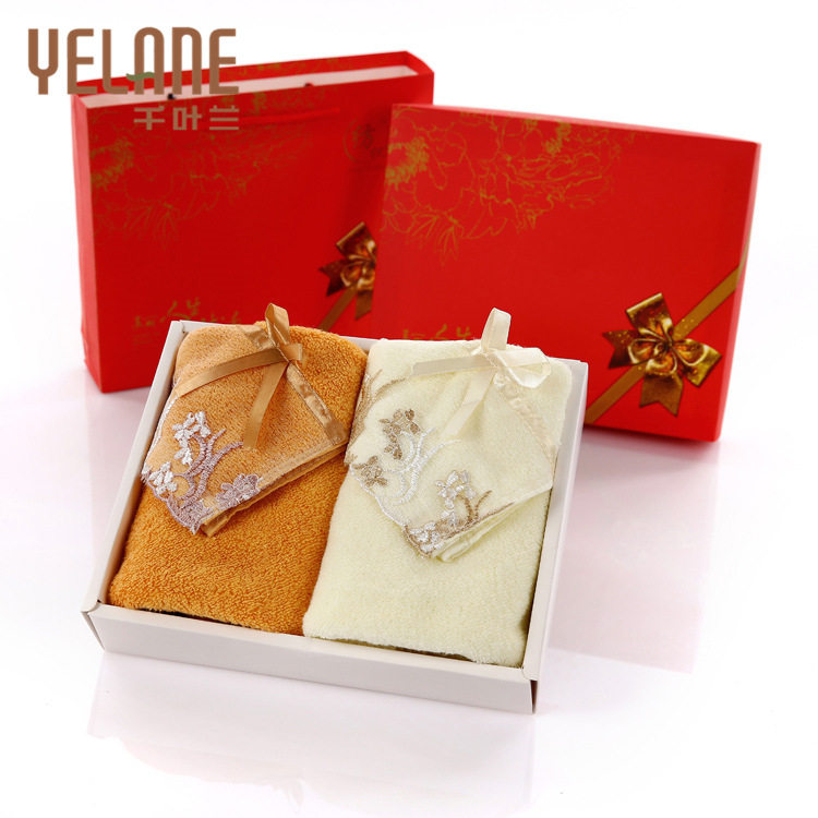 2 pack containing handheld cotton lace towel gift box twopiece set of