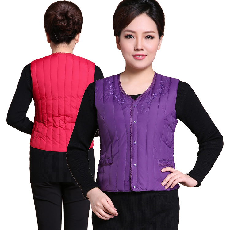 Autumn Winter Ladies Down Cotton Waistcoat New Middle Aged Fashion Kan Shoulder body warm mom Newear small vest