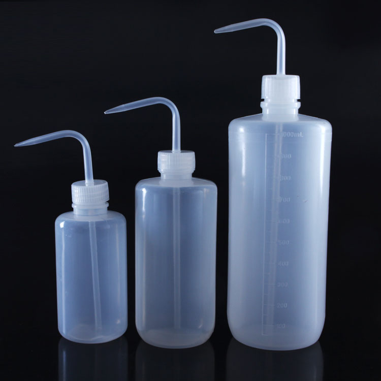 Imported plastic washing bottle 250ML squeeze bottle 500ML blowing elbow elbow dispensing flushing cleaning bottle 1000ML