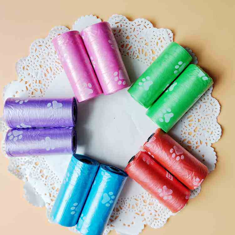 Pet garbage bag Dog teddy poodle paw print bag can be used with bone toilet to go out