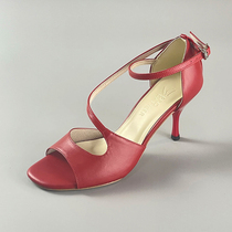 Professional handmade womens hard-soled genuine leather red sexy Argentinian tango salsa dancing shoes