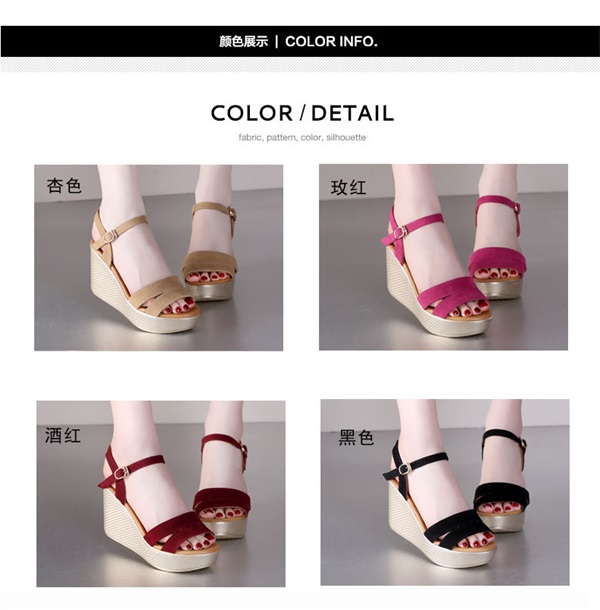 Giày sandal nữ mùa hè 2018 phiên bản Hàn Quốc mới của khóa từ muffin đế dày hoang dã với giày cao gót sandal nữ đế thấp