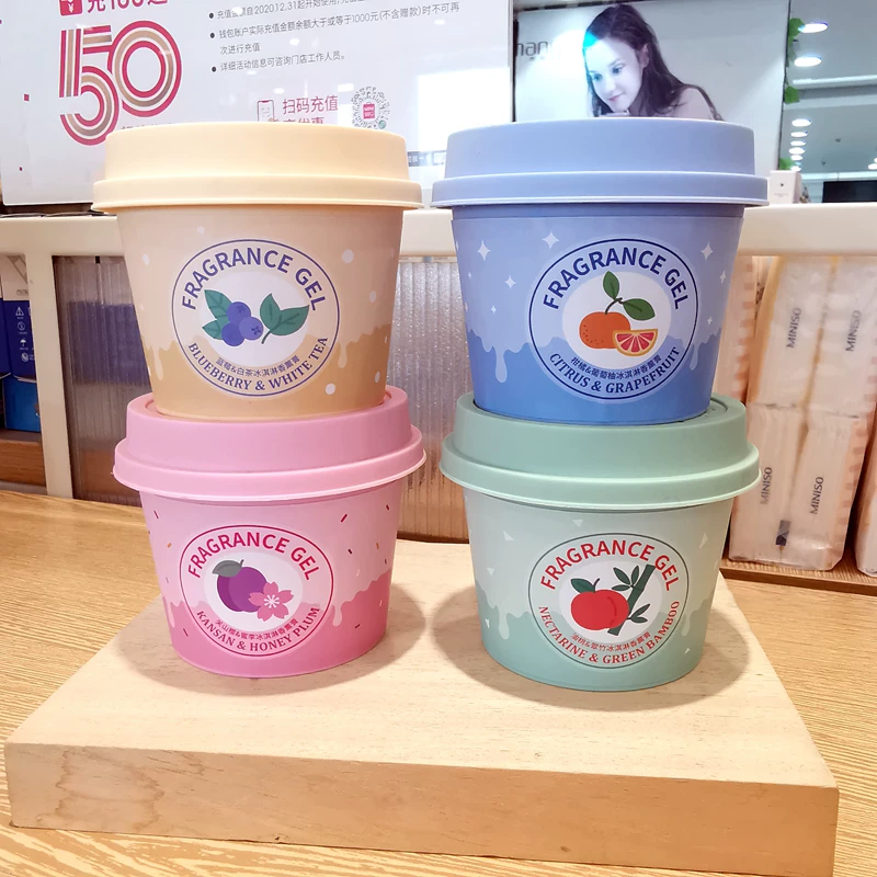[MINISO 名创优品 冰淇淋 香薰 膏 固体 关山 樱蜜 李 蓝莓 白茶 柑橘 葡萄柚 桃]