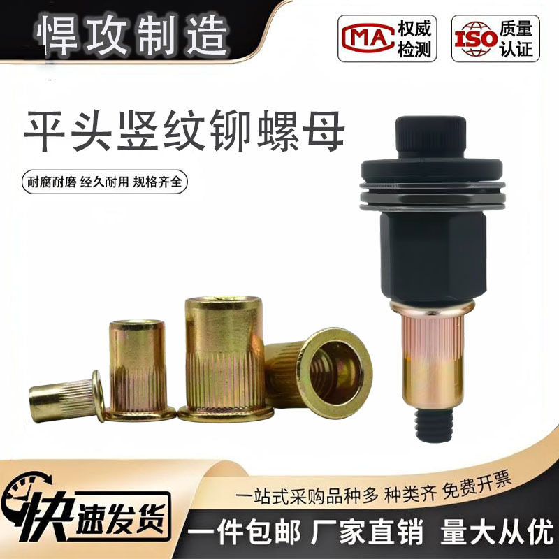 Rivet Nut Easy Tool for Home Use, Car License Plate Sheet Metal Manual Rivet Nut Head, Flat Head Rivet Nut, Rivet Rivet Nut Easy Tool for Home Use, Car License Plate Sheet Metal Manual Rivet Nut Head, Flat Head Rivet Nut, Rivet