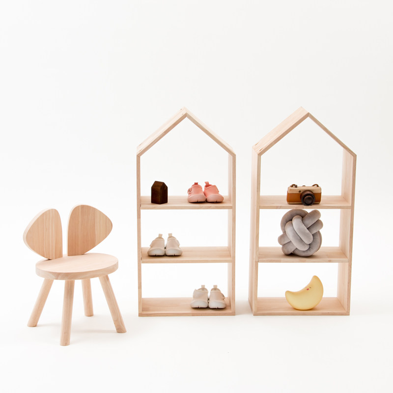 Shelf-floor multilayer containing shelf solid wood Children's bedroom Easy toy shelf Innordic wind
