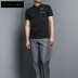 CHEYNEY Trang phục nam giới Mùa hè New England Đóng tay áo Huy hiệu không thường xuyên Ngọc trai Cotton ngắn tay Polo - Polo áo polo dài tay Polo