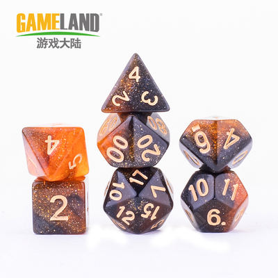 Starlight Multi-sided dice Dragon and Earth DICE Running Group Dice 7 pieces 1 set dnd4 20-sided sieve number Dice game