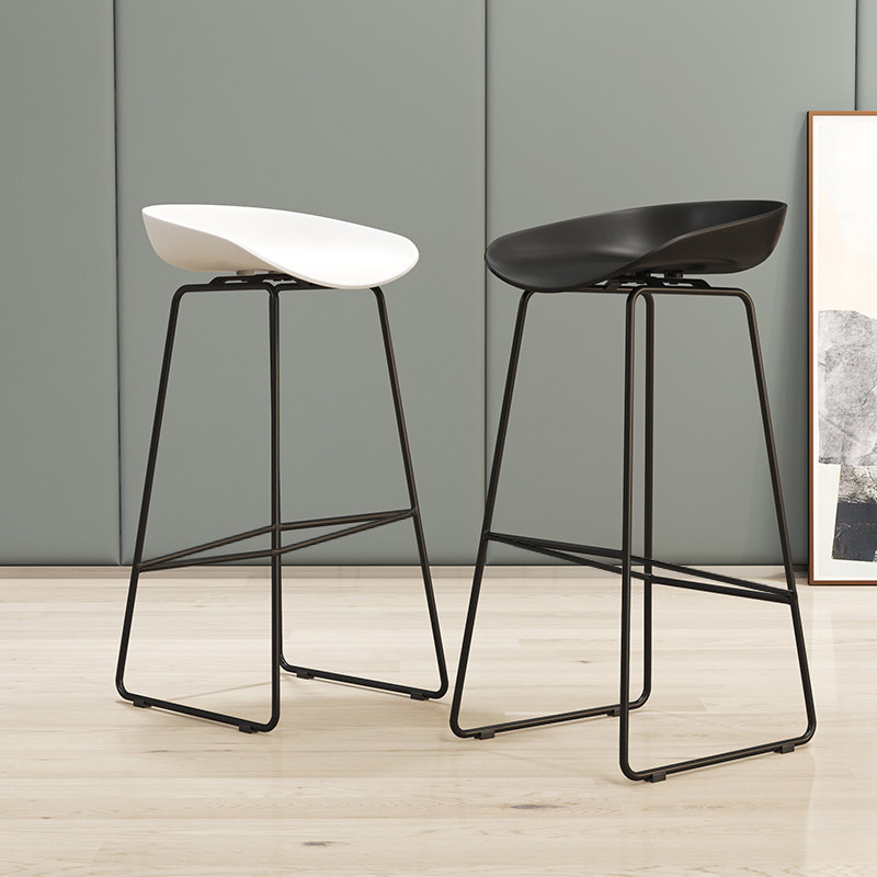 Nordic Bar Table Chair Iron Art Black Bar Stool Modern Minima Home Backrest High Chair Creative Personality Bar Chair