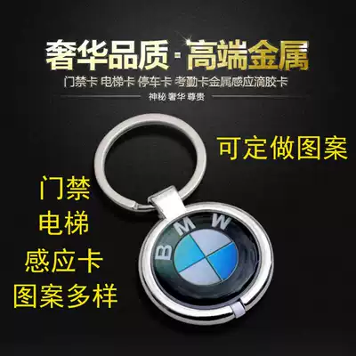 IC-UID high-end metal edging epoxy card rewritable copy access control attendance card ID5577 induction keychain