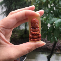 Longling natural jade Yellow Dragon Jade A good color baby Buddha pendant pendant features men and women neck jewelry Jade gift