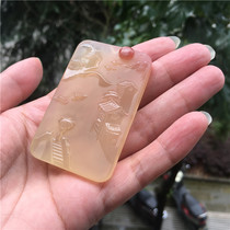 Longling natural jade Yellow Dragon Jade A goods beautiful landscape brand pendant pendant pendant men and women neck Jade gift