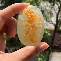 Natural Jade Yellow Dragon Jade A good color Zhong Kui pendant pendant fashion men and women neck jewelry Jade elegant gift