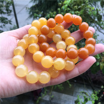 Natural Jade Huanglong Jade A cargo Myanmar huang liao 14mm beads bracelet fashionable men and women couple matching bracelets jewelry