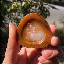 Natural Yellow Dragon Jade A goods Gold package silver Buddha brand pendant exquisite fashion Mens neck jewelry gift