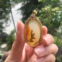Natural Jade Yellow Dragon Jade A goods S925 silver inlaid pendant pendant exquisite fashion men and women neck jewelry Jade gift