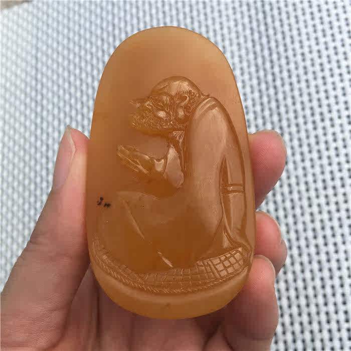 Natural jade yellow dragon jade A stock seed original pidharma pendant pendant fashion male and female neck accessories Yupei