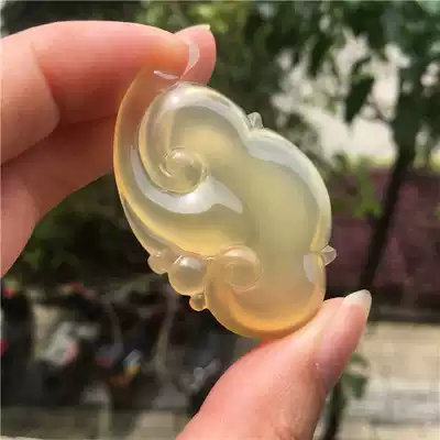 Natural jade Huanglong jade A goods high ice Ruyi pendant boutique pendant women's birthday gift neck jade