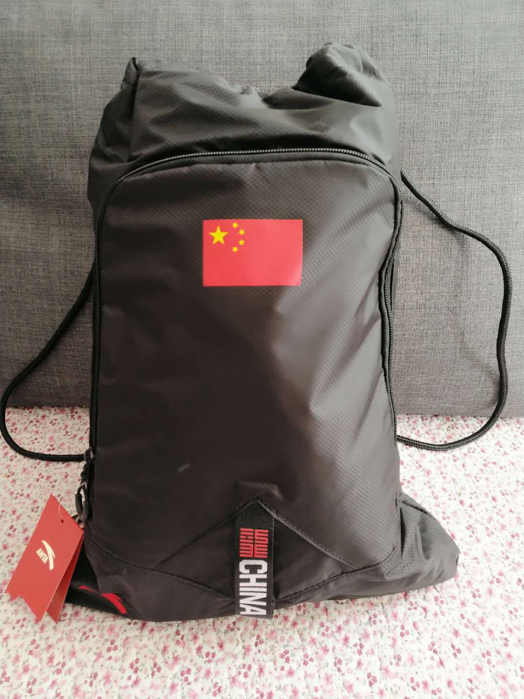 Anta sponsors the national team draw rope pack multi - function pack sports fitness travel outdoor receiving bag beam pocket