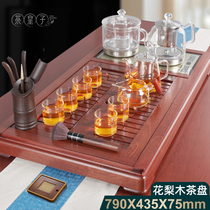 Solid wood tea tray whole office automatic Kung Fu tea set Induction cooker set one tea table Tea sea household simple