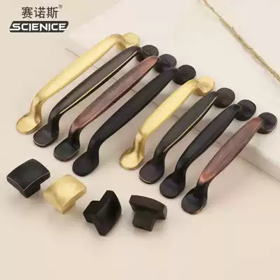 Sanos wardrobe pure copper handle cabinet door New Chinese integral cabinet brass all copper handle American wardrobe drawer cabinet