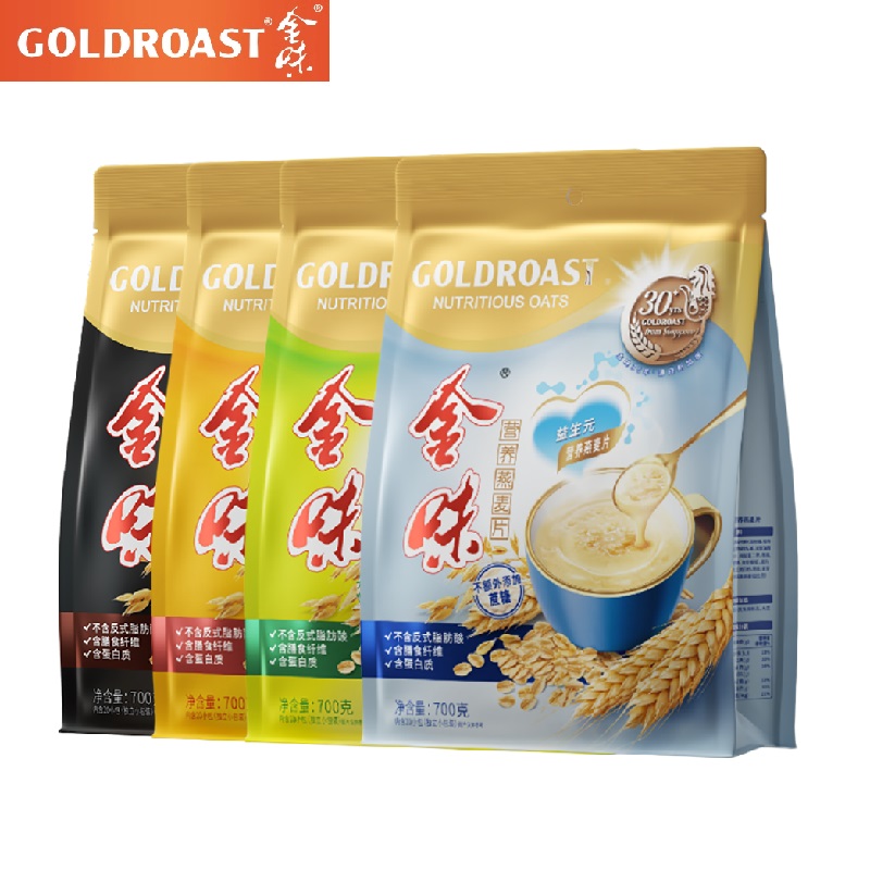 金味麦片营养蒸麦片官方旗舰店原味燕麦片700g、420g冲饮速即食