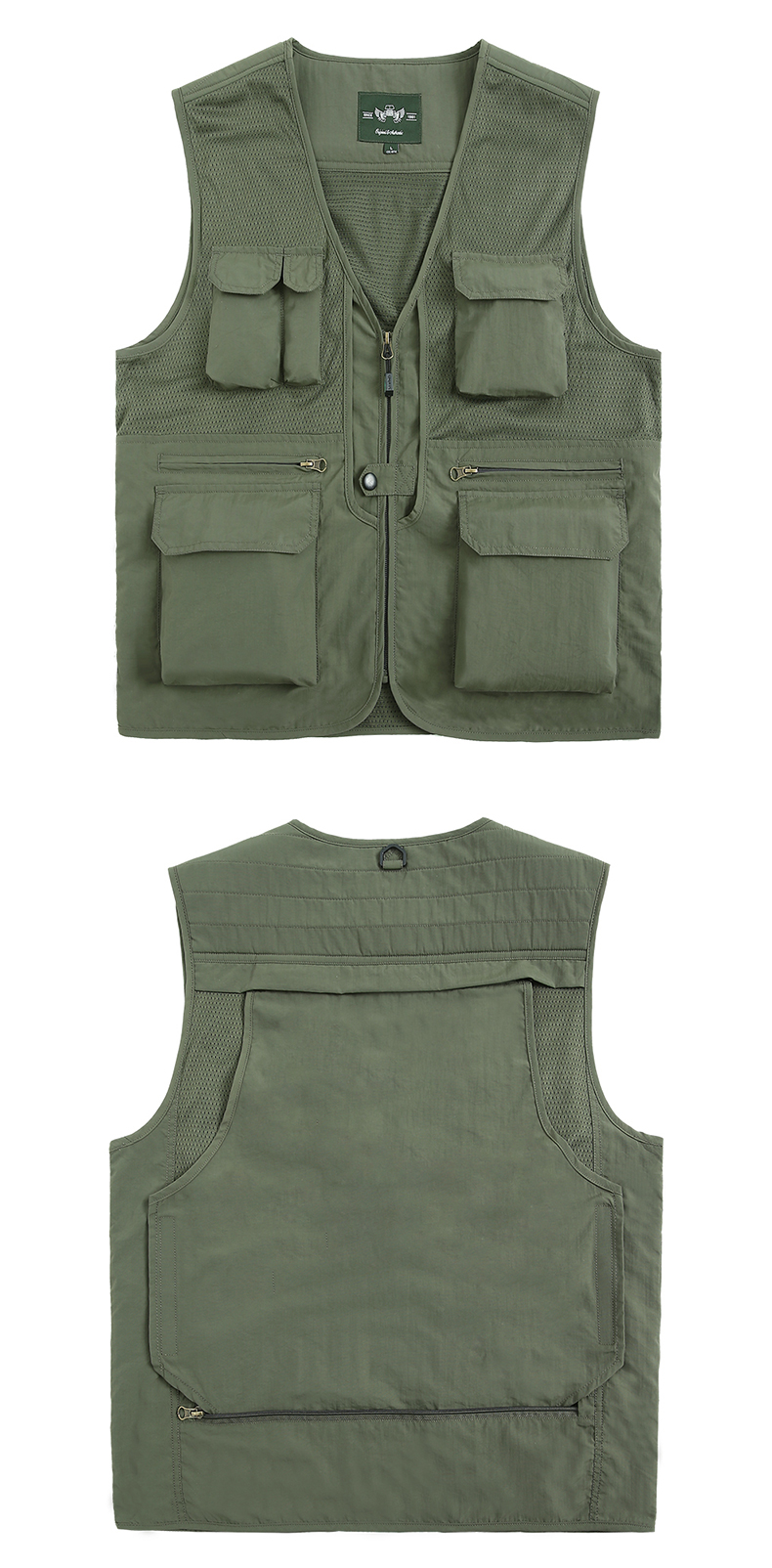 Áo vest nam mặc vest nam mới màu xanh bạc hà mỏng đa dụng cụ câu cá vest - Dệt kim Vest áo len nam hàn quốc