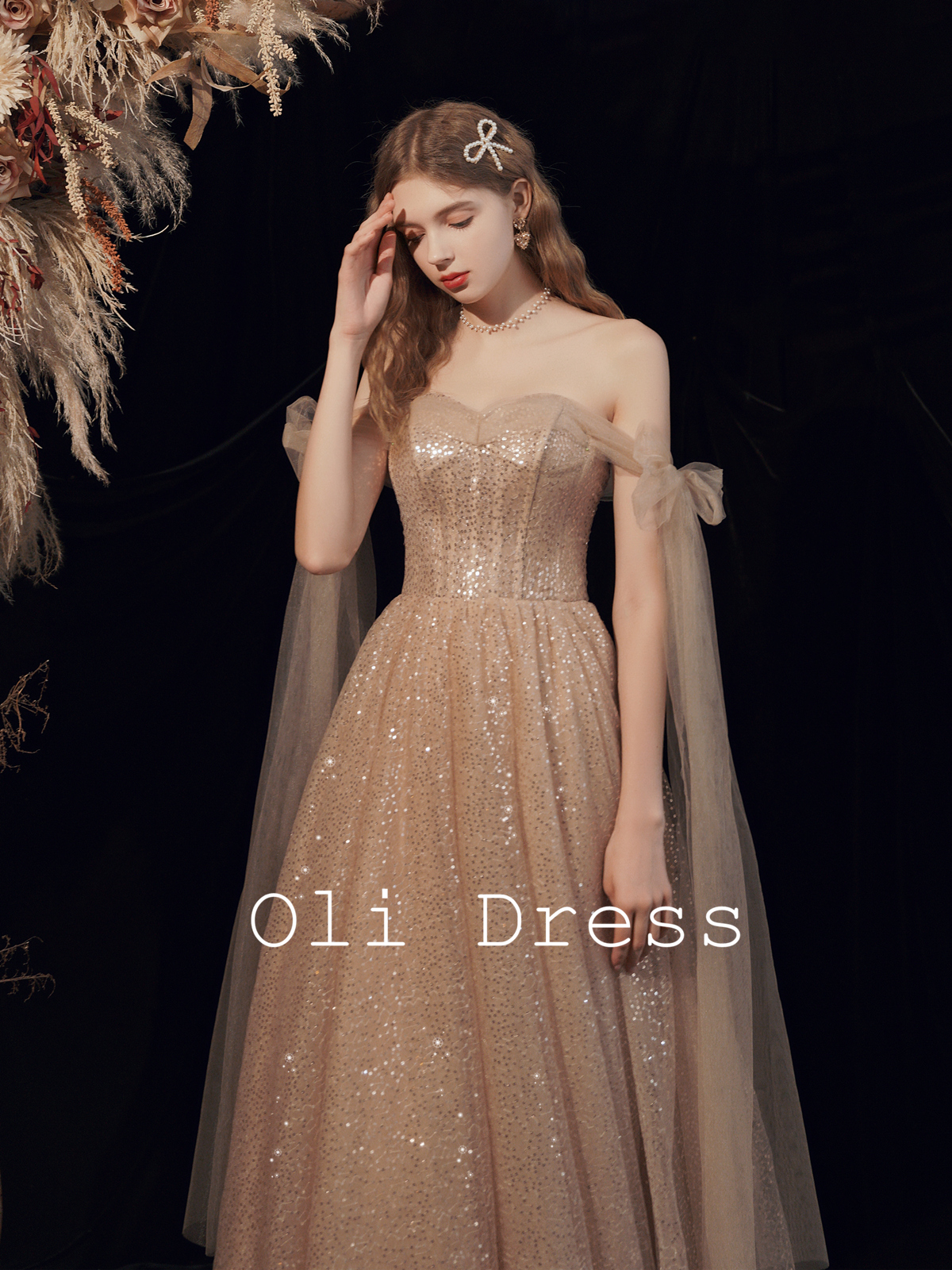 Evening dress, wedding dress, long skirt, tube top, western style Evening dress, wedding dress, long skirt, tube top, western style