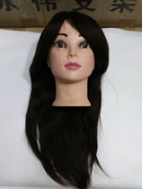 Hairdressing head model real hair practice head full teaching head model doll head dummy head mold can be rolled hot blow