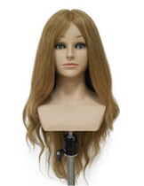 Full true hair head model with shoulder dummy head doll head wig can be scalded wire plate hair model head hairdressing practice modeling