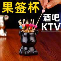 Internet celebrity electroplated bear fruit sign cup bar opening fruit sign cup KTV box table vendor K nightclub private room fruit fork seat