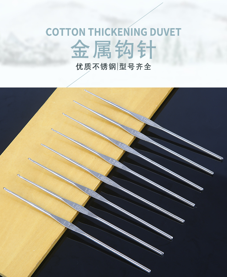 Bạc single đầu thiết lập móc đan ren công cụ dòng dây mỏng gói sợi bút vận chuyển crochet 8 - Công cụ & vật liệu may DIY thước dây may đồ